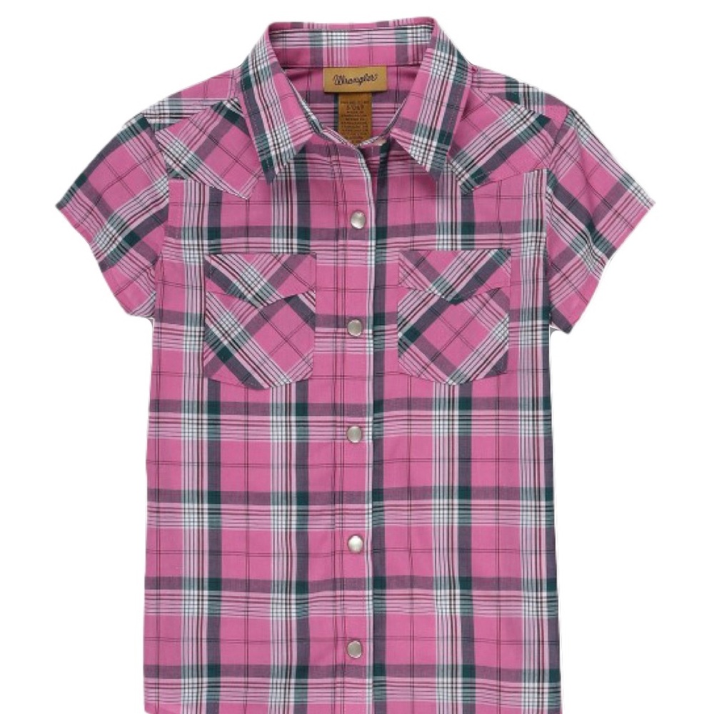 Girls Medium-Large Pink Wrangler Western Shirt